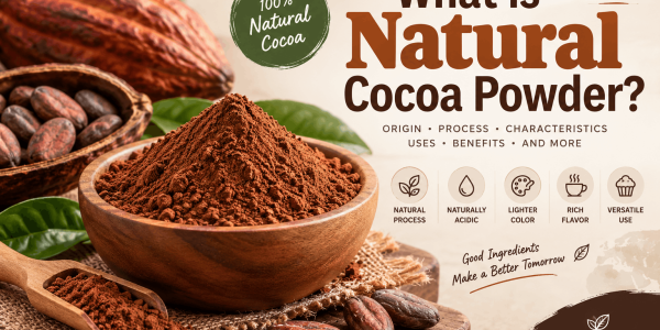 What is natural cocoa powder with cocoa beans, cocoa powder, and natural cocoa processing